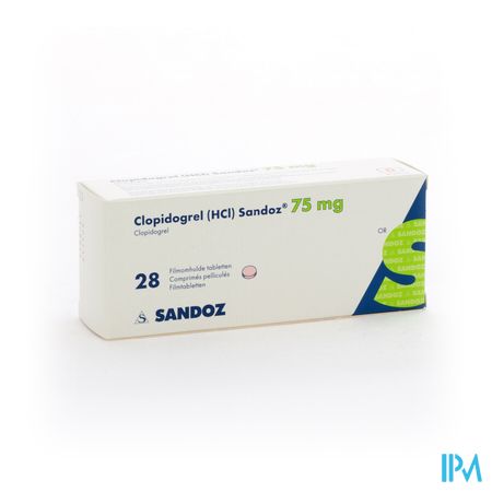 Clopidogrel Hcl Sandoz Comp Pell 28 X 75mg 2