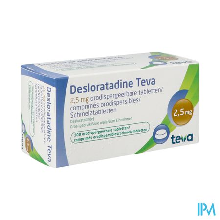 Desloratadine Teva 2,5mg Comp Orodisp 100 X 2,5mg