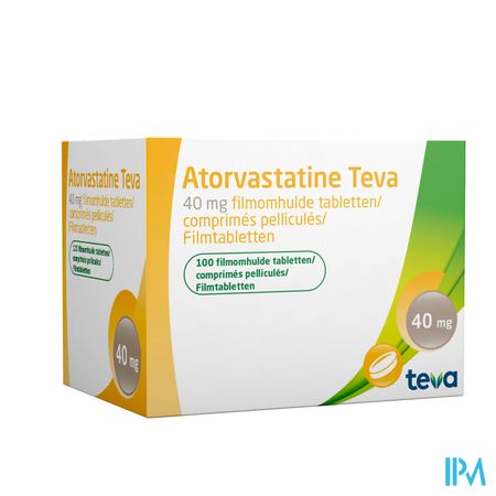 Atorvastatine Teva 40mg Filmomh Tabl 100 Blister