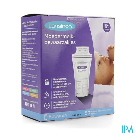 Lansinoh Bewaarzakjes Moedermelk 50 40056