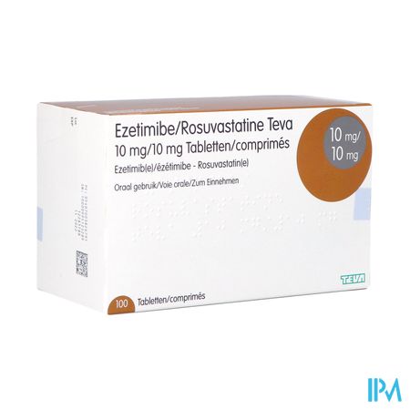 Ezetimibe Rosuvastatine Teva 10mg/10mg Comp 100