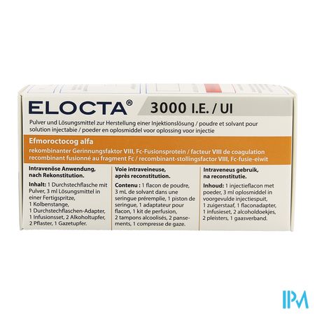 Elocta 3000ie Pdr+solv Voor Opl Inj 1 1