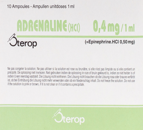 Adrenaline Hcl Sterop 0,4mg/ml Sol Inj 10 X 1 Ud