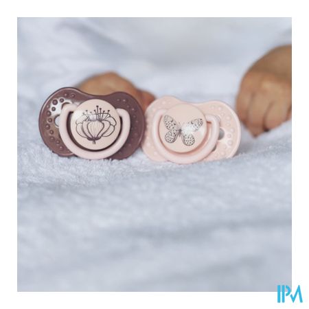 Difrax Sucette Dynamic Botanic Pink&purple 3m+ 2 7