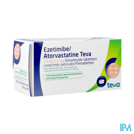 Ezetimibe Atorvastatine Teva 10/10mg Comp Pell 100