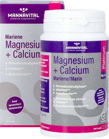 Mannavital Magnesium + Calcium Mariene V-caps 120 15