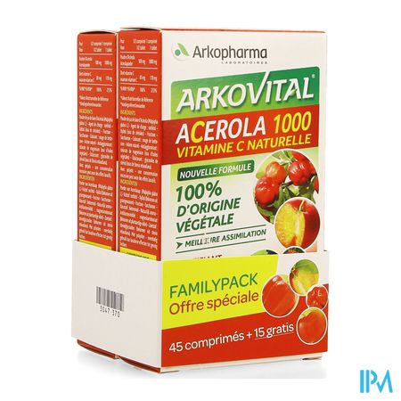 Arkovital Acerola 1000 Familypack Kauwtabl 60