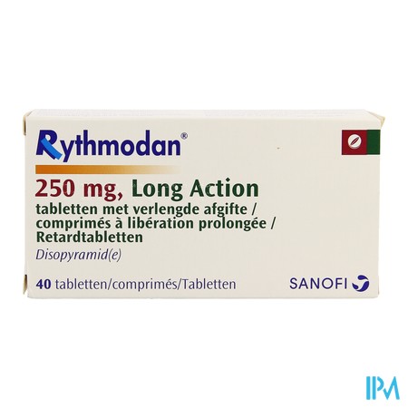 Rythmodan Class Pharmacie Parent SRL : Home > RYTHMODAN LA 250 MG 40 COMP