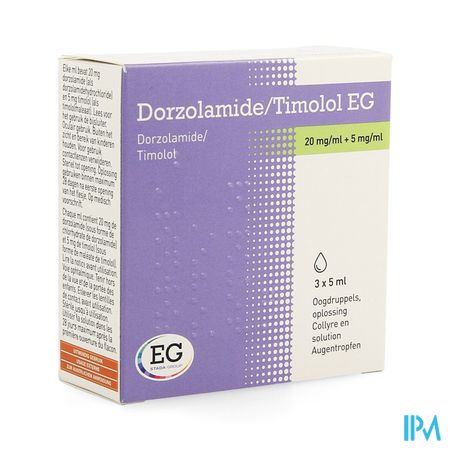 Dorzolamide/Timolol EG 20Mg/5Mg Collyre 3X5Ml