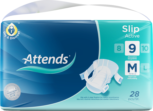 Attends Slip Active 9 Medium 1x28 2