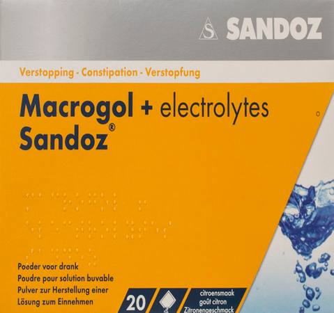 Macrogol + Electr Sandoz Pulv Gout Citron 20x13,7g 6