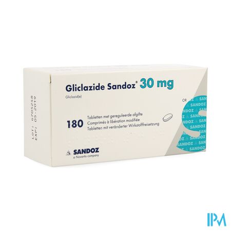 Gliclazide Sandoz 30mg Comp 180 X 30mg