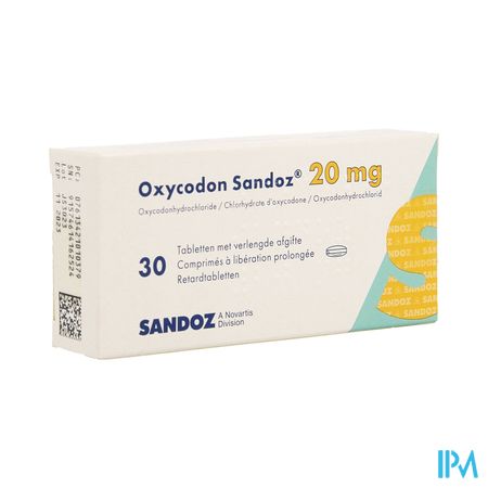 Oxycodon 20mg Sandoz Verlengde Afgifte 30