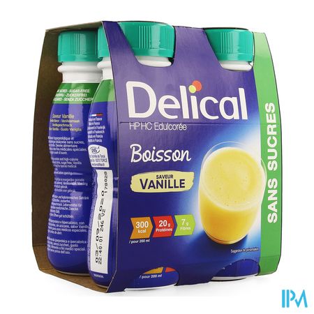 Delical Boisson Hp-hc S/sucre Vanille 4x200ml