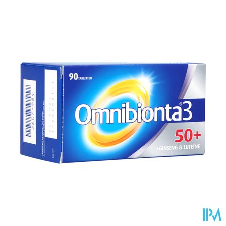Omnibionta3 50+ Multivitamines voor Vitaliteit  met Ginseng (90 tabletten)