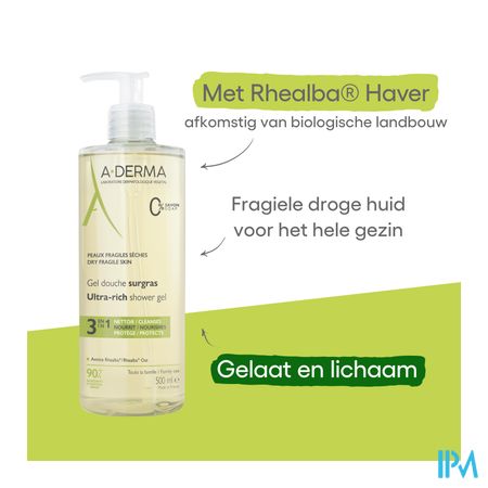 Aderma Douchegel Overvet 500ml 6