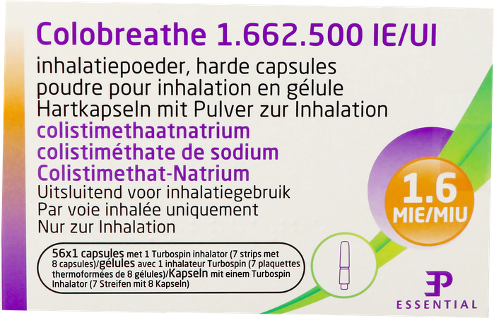 Colobreathe 1 662 500 Ui Inhalatie Pdr Caps 4x14 4