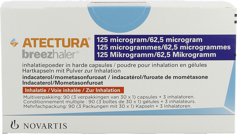 Atectura Breezhaler 125/ 62,5mcg Pdr Inhal Caps 90 1