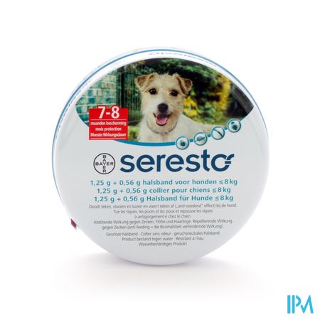 Seresto 1,25g+0,56g Halsband Hond 38cm <8kg
