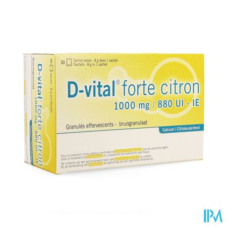 D-vital Forte Citron 1000mg/880ui Efferv. Sach 30