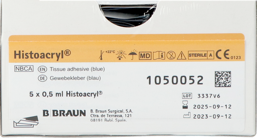 Histoacryl Weefsellijm Blauw Amp 5x0,5ml 1050052 1
