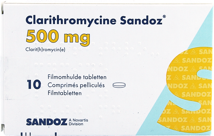 Clarithromycine Sandoz 500mg Filmomh Tabl 10 3