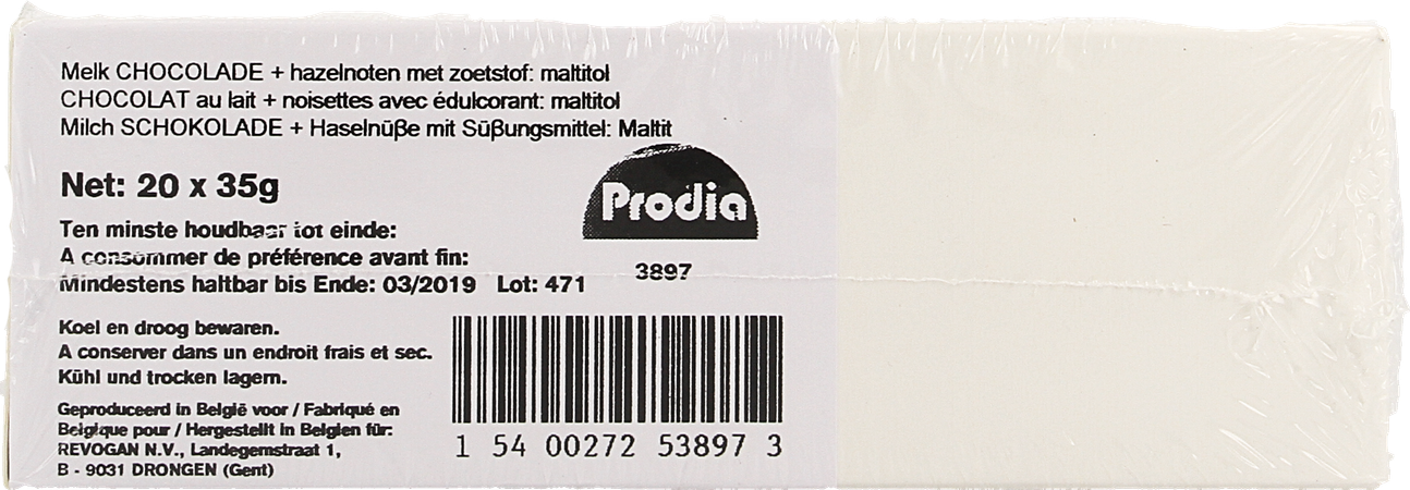 Prodia Chocolade Melk Noten 20x35g Revogan 2