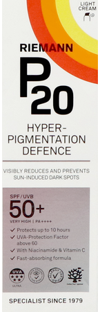P20 Zonnecreme Hyperpigment. Defence Spf50+ 50g 3