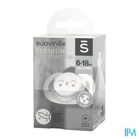 Suavinex Bonhomia Sooth. Sili.flat 6/18m Owl Beige 1
