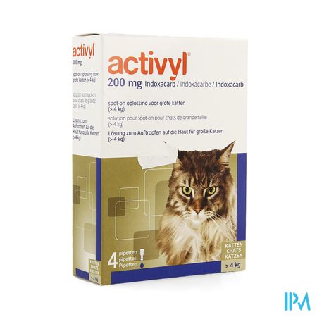 Activyl Spot-on Opl. Grote Katten Pipet 4x200mg