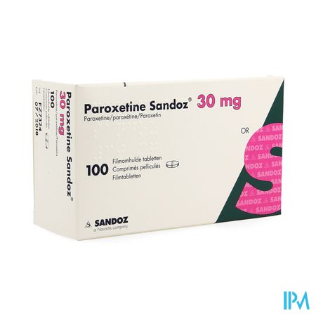 Paroxetine Sandoz 30mg Impexeco C0mp Pell 100 Pip