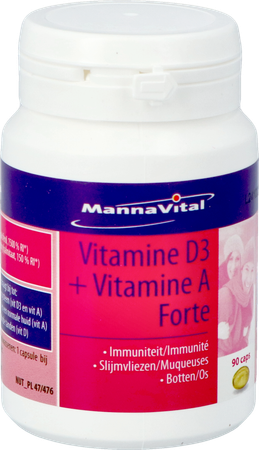 Mannavital Vitamine D3 + Vitamine A Forte Caps 90 5