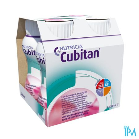 Cubitan Aardbei 4x200ml