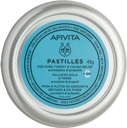 Apivita Pastilles Keelpijn&hoest Eucal.propol. 45g 1