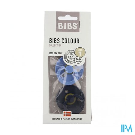 Bibs 1 Fopspeen Duo Sky Blue Deep Space