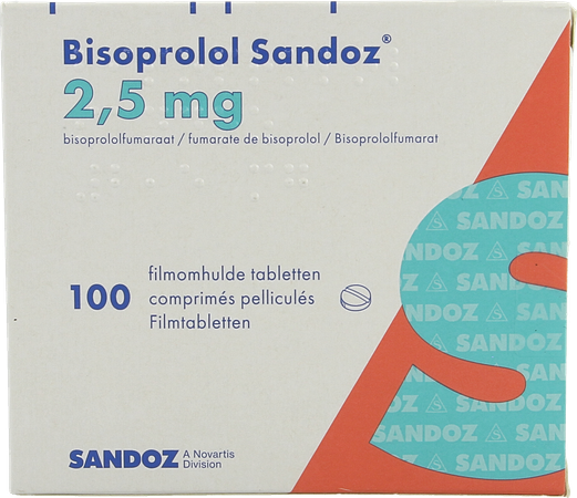 Bisoprolol Sandoz 2,5mg Filmomh Tabl 100 X 2,5mg 5