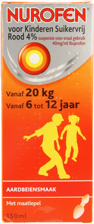 Nurofen Kind Suikervrij 4% Aardbei Orale Susp150ml 10