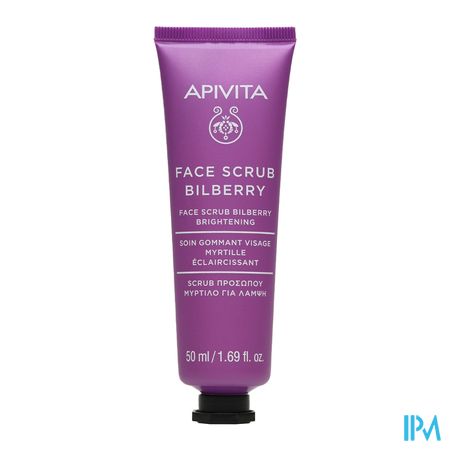 Apivita Face Scrub Bilberry Brightening Tube 50ml 1