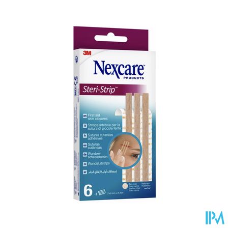 Nexcare 3m Steri-strip Wondsluit. Beige 6mmx75mm 6 2