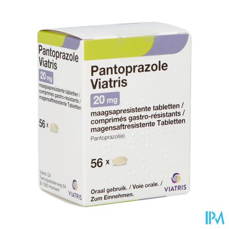 Pantoprazole Viatris 20mg Comp Gastro Resist 56