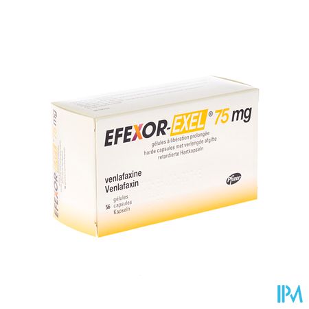 Efexor Exel 75mg Caps Verlengde Afgifte 56