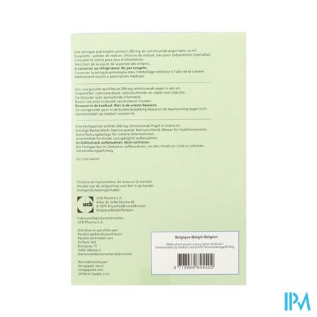 Cimzia 200mg Orifarm Sol Inj Ser Preremp. 2 X 1ml 1