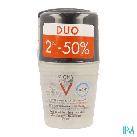 Vichy Homme Deo 48h A/trace Duo 2x50ml 1