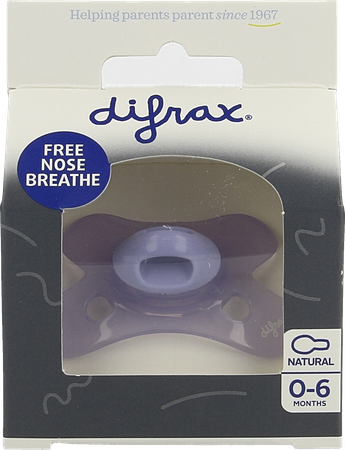 Difrax Fopspeen Natural 0-6m Special Ed. Lavendel 1