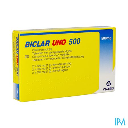 Biclar Uno Comp 20 X 500mg