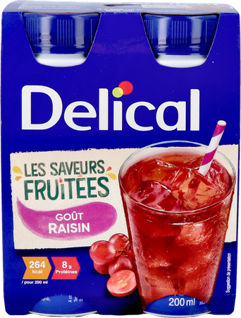 Delical Fruitdrink Druiven 4x200ml 2