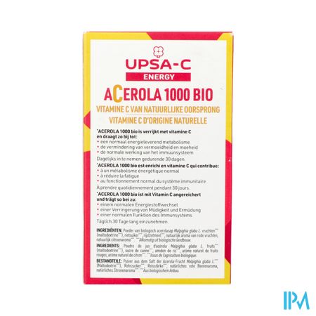 Upsa C Energy Acerola 1000mg Comp Croq 30 1