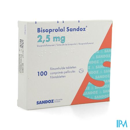 Bisoprolol Sandoz 2,5mg Filmomh Tabl 100 X 2,5mg