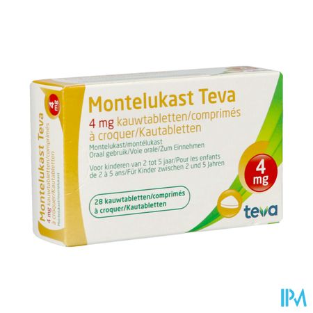 Montelukast Teva 4mg Kauwtabletten 28 X 4mg