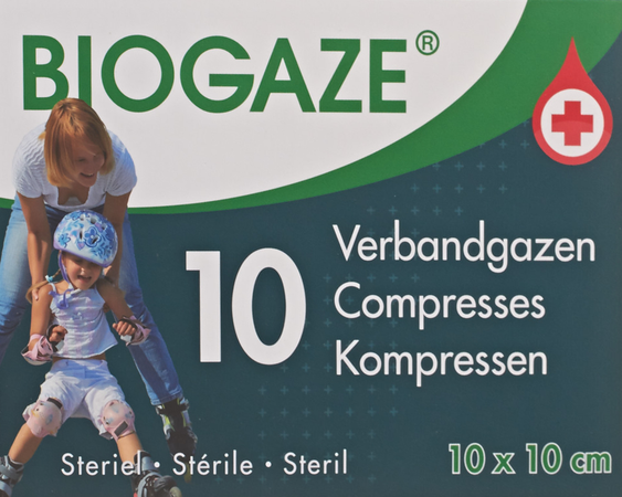 Biogaze 10 Compresses 10 x10 cm 1